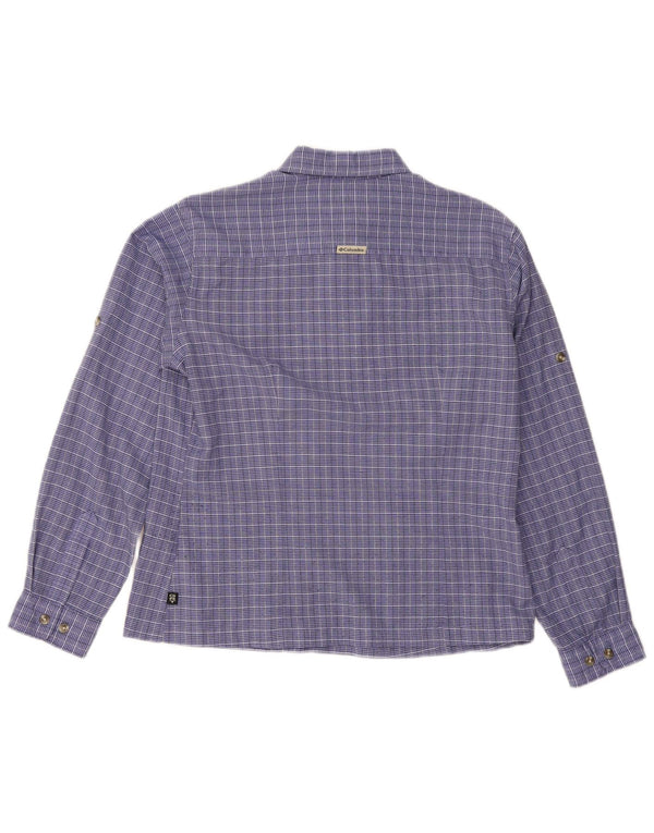 Camisa Columbia para mujer UK 44 Poliéster a cuadros azul mediano