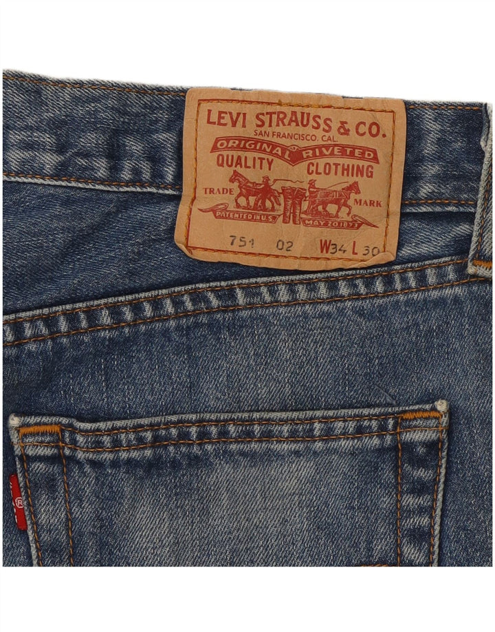 LEVI'S Vaqueros rectos 751 para hombre W34 L30 Azul