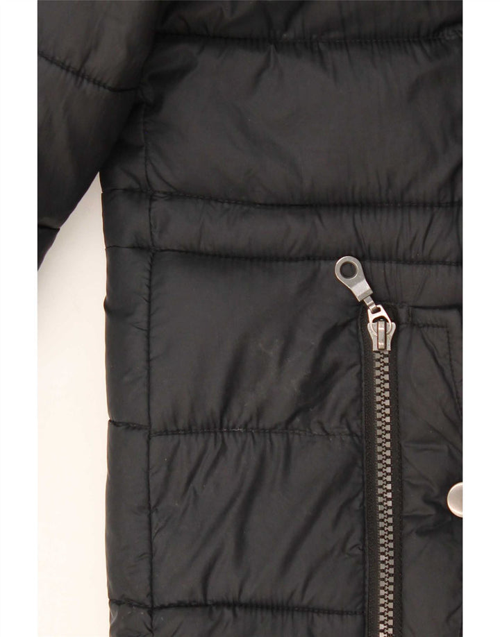 Marks & Spencer Chaqueta acolchada con capucha para mujer UK 46 Grande Poliéster negro