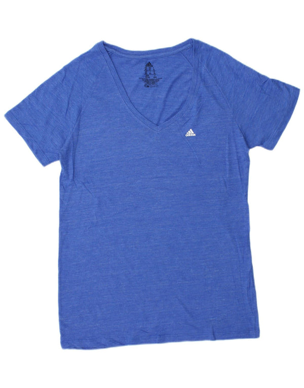 Adidas Womens T-Shirt Top UK 18 XL Blue Flecked Polyester