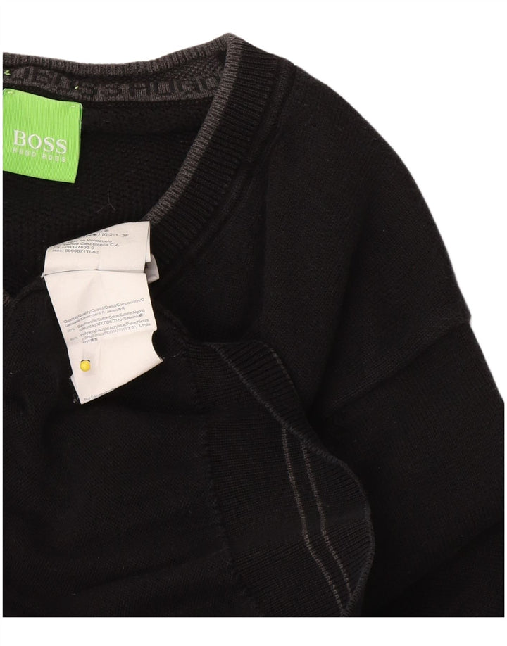 Hugo Boss Hombre Jersey con Cuello en V Jersey Pequeño Algodón Negro