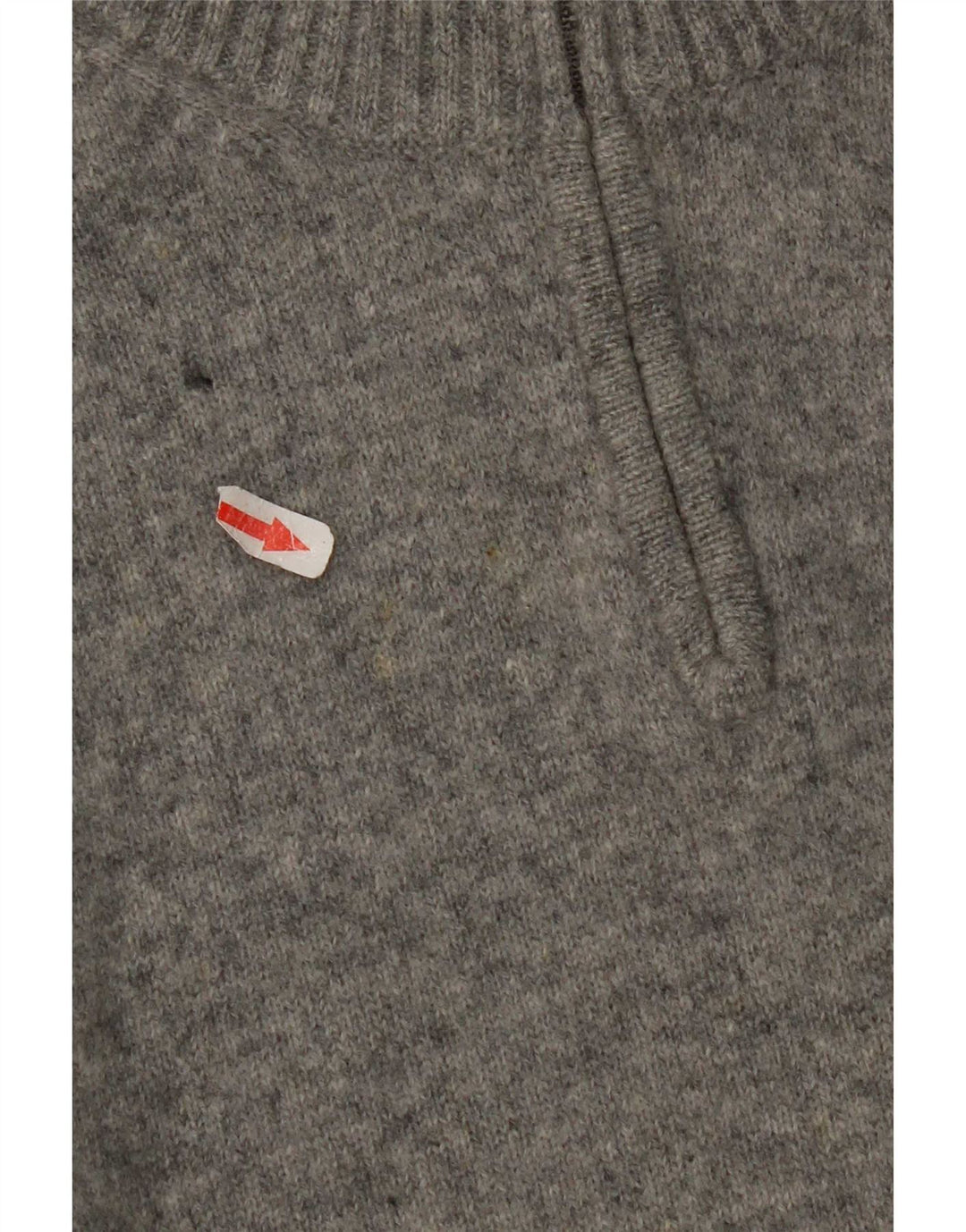 Kappa - Jersey para hombre con cuello y cremallera, talla 2XL, lana virgen moteada gris