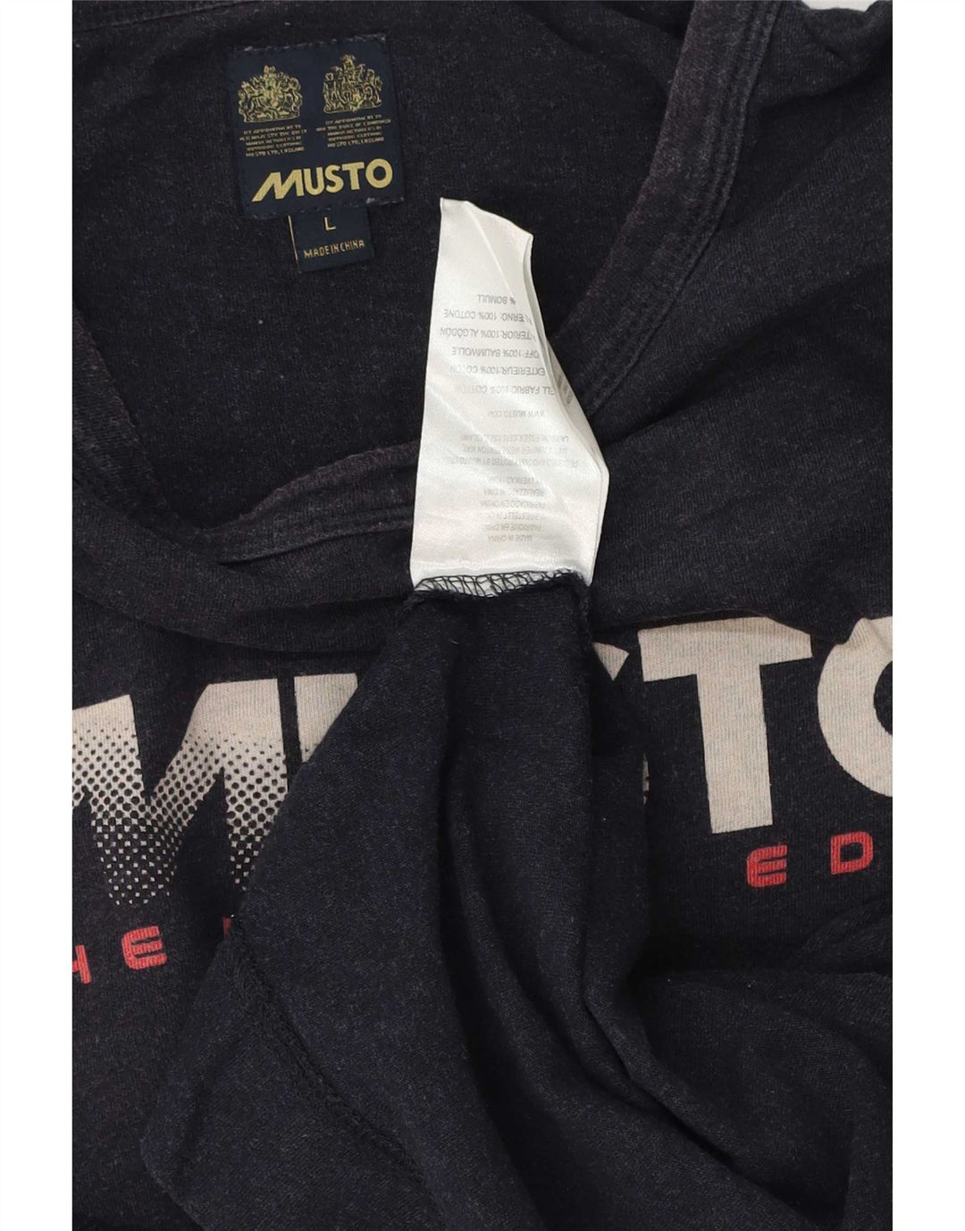 Musto Mens Graphic Sudadera Jumper Grande Azul Marino Algodón