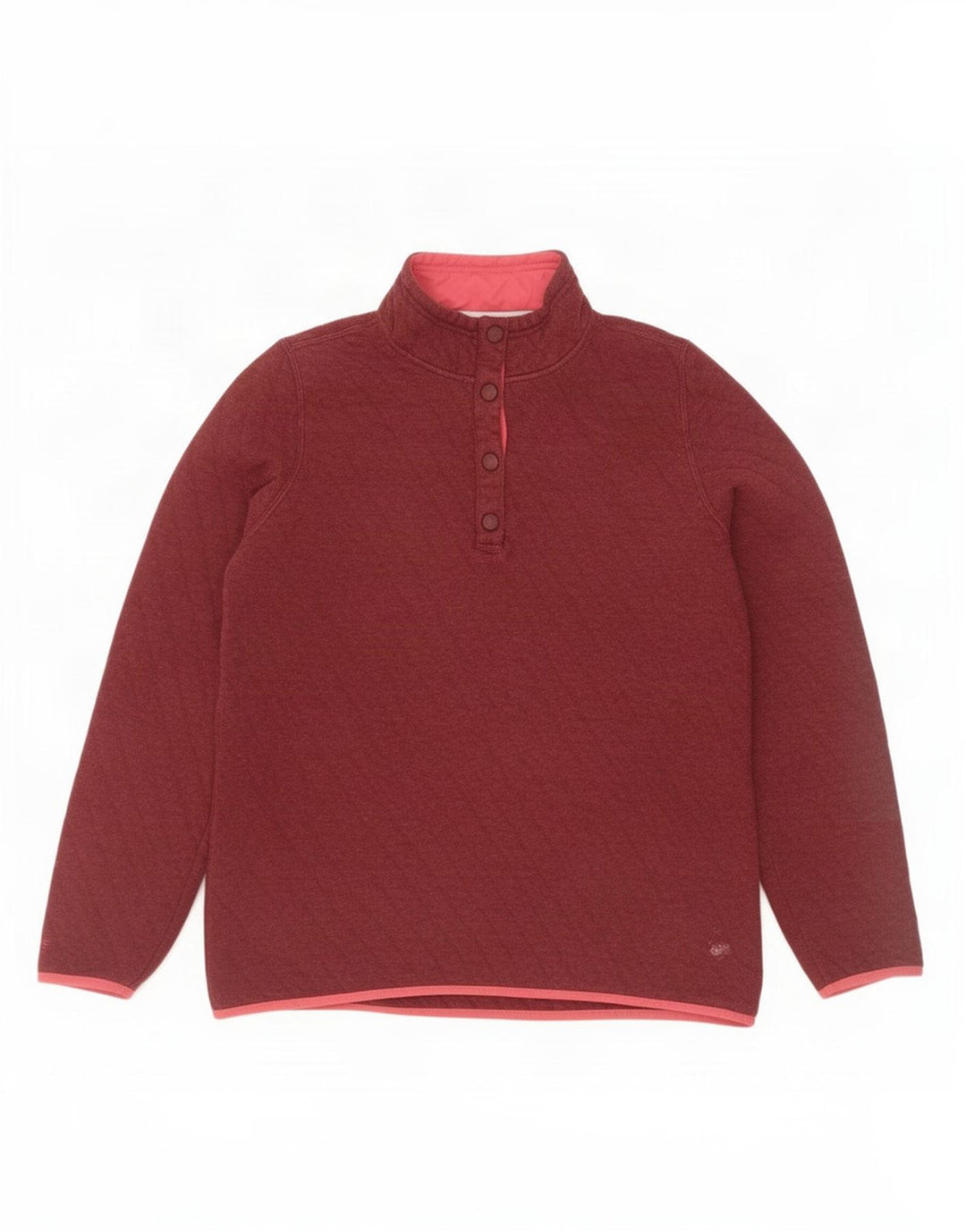 Orvis - Sudadera con cuello y botones para mujer, talla 40, algodón granate mediano