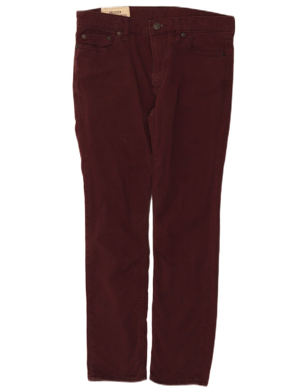 Vaqueros Hollister Súper Ajustados Para Mujer W26 L28 Algodón Borgoña