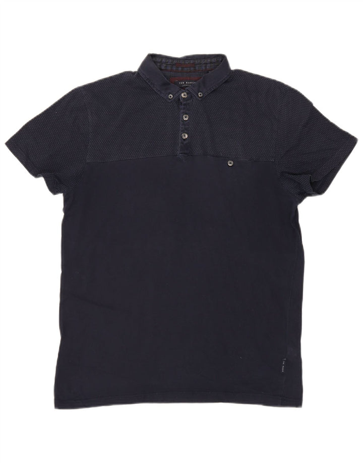 Ted Baker Polo para hombre talla 3 mediano azul marino
