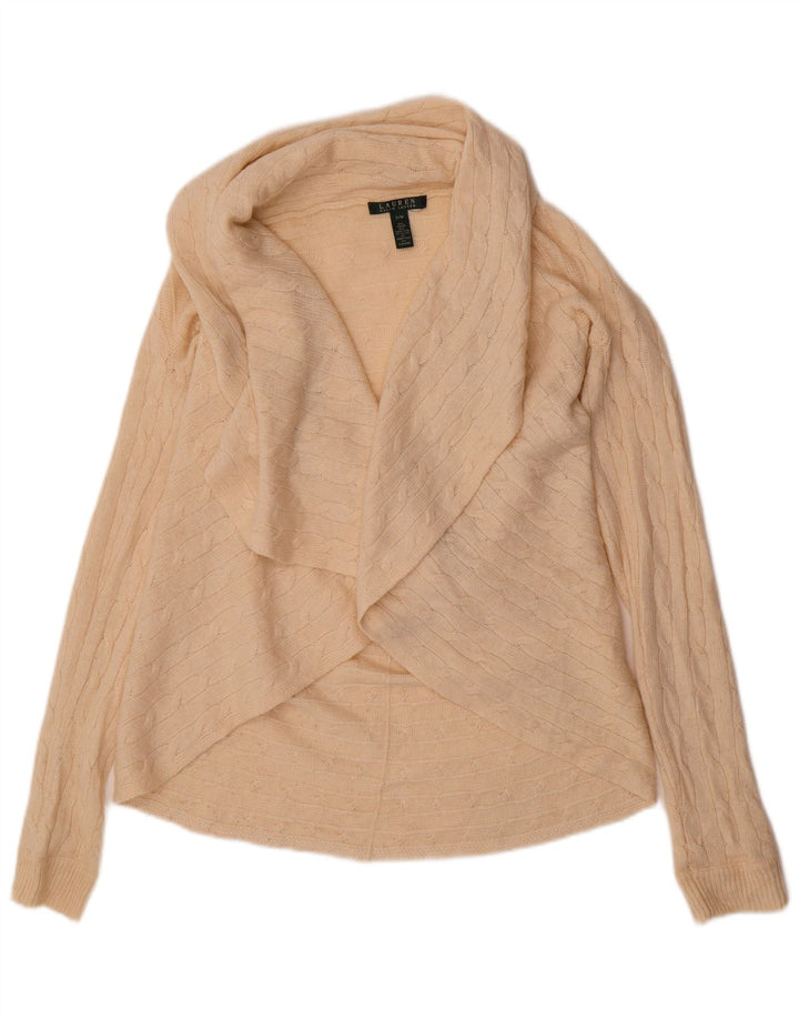 Ralph Lauren - Cárdigan abierto de gran tamaño para mujer, talla 10, color beige