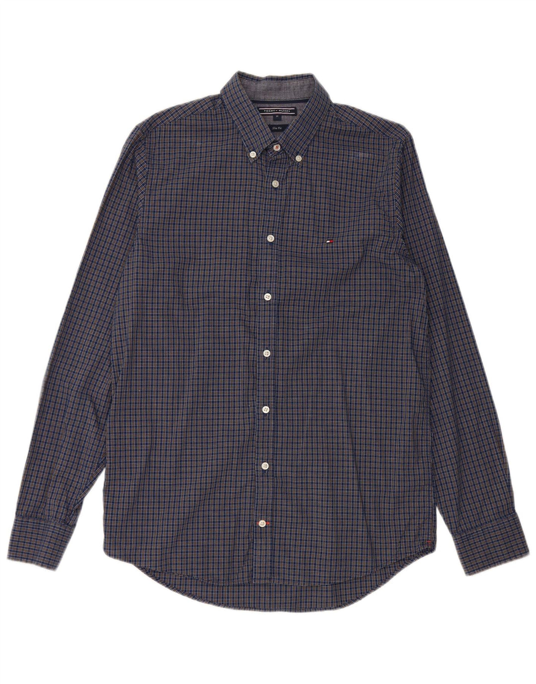 Tommy Hilfiger Camisa Slim Fit De Algodón A Cuadros Azul Marino Medio Para Hombre