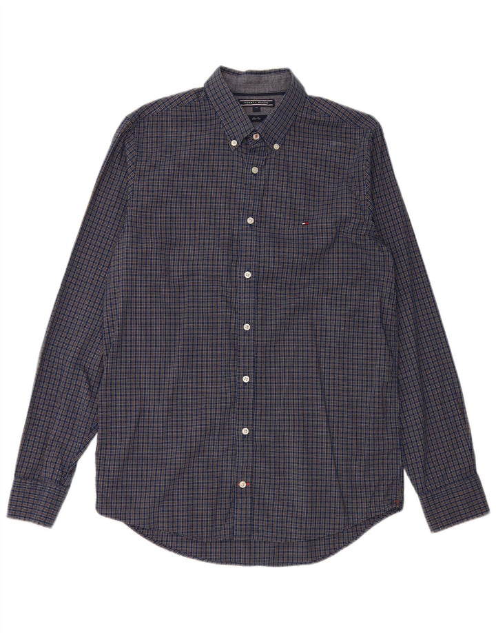 Tommy Hilfiger Camisa Slim Fit De Algodón A Cuadros Azul Marino Medio Para Hombre