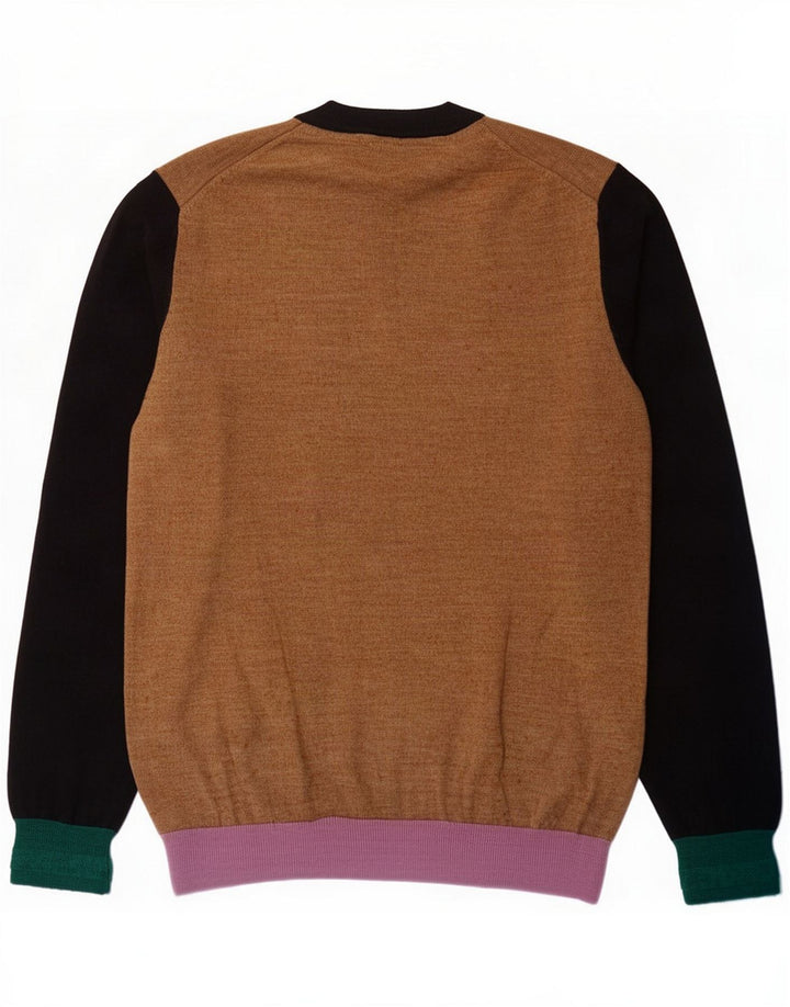 Jersey con cuello redondo para hombre de Ted Baker Talla 4 Grande Marrón Lana con bloques de color