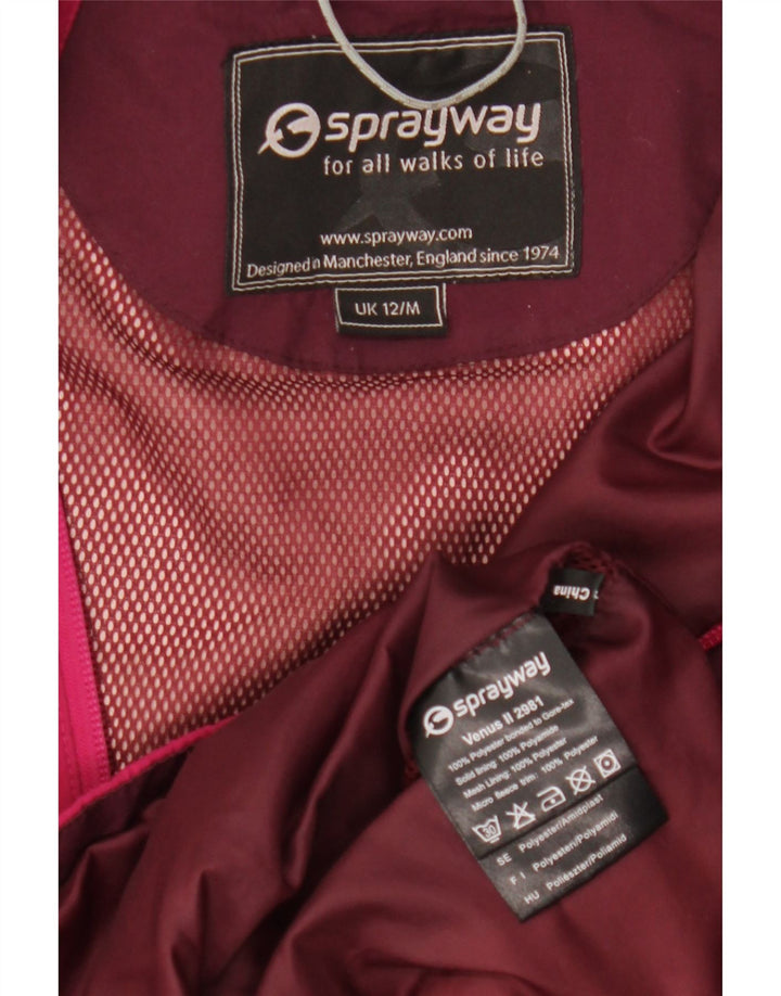 Sprayway Chaqueta impermeable con capucha para mujer UK 12 Poliéster rosa medio