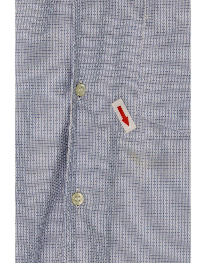 Henry Cottons Camisa de franela para hombre talla 16 algodón a cuadros azul grande