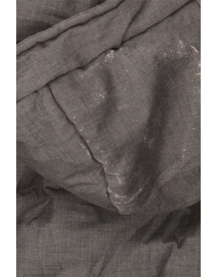 Zara Mens Abrigo acolchado con capucha UK 36 Small Gris Poliéster
