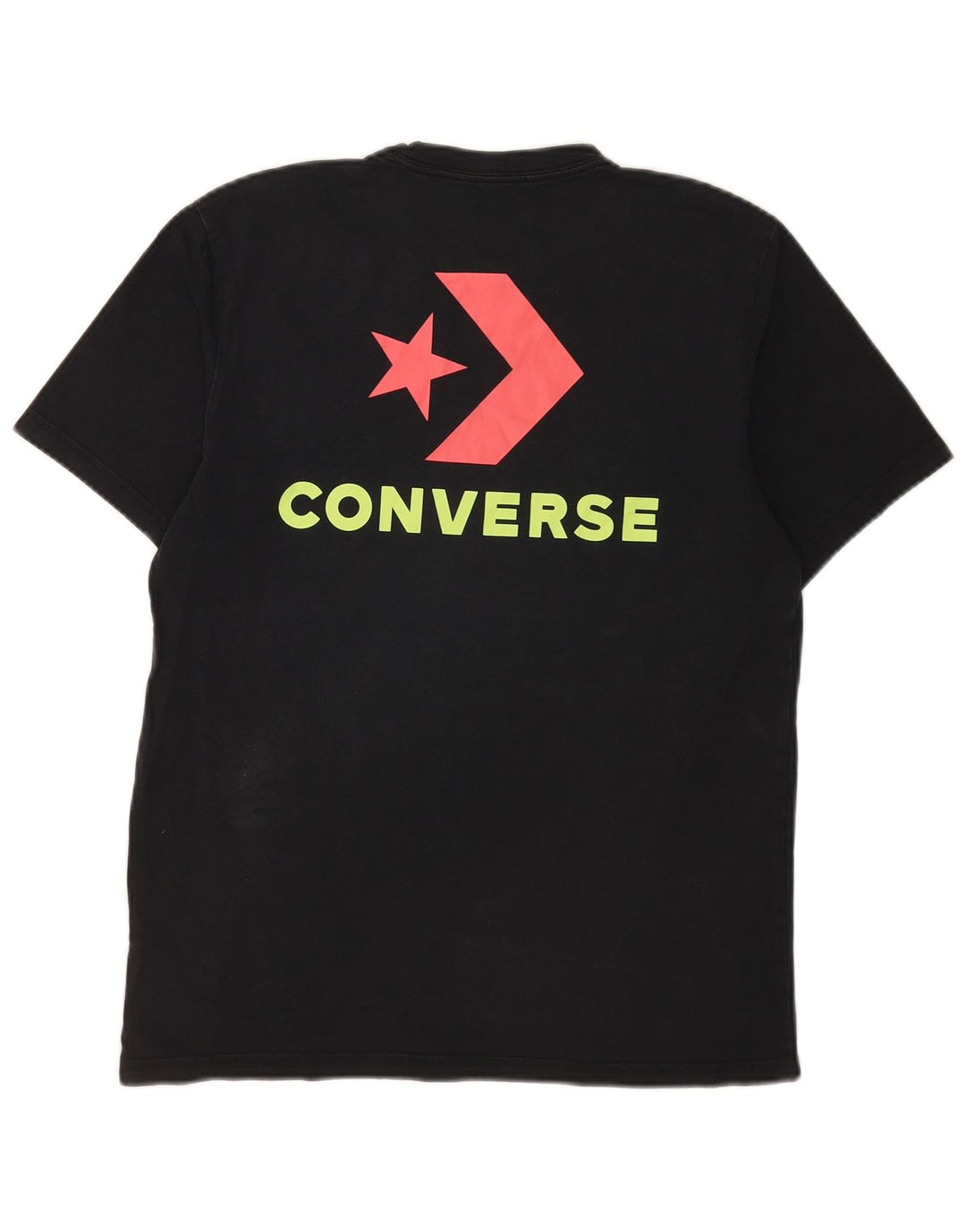 Converse - Camiseta gráfica para hombre, talla pequeña, algodón negro