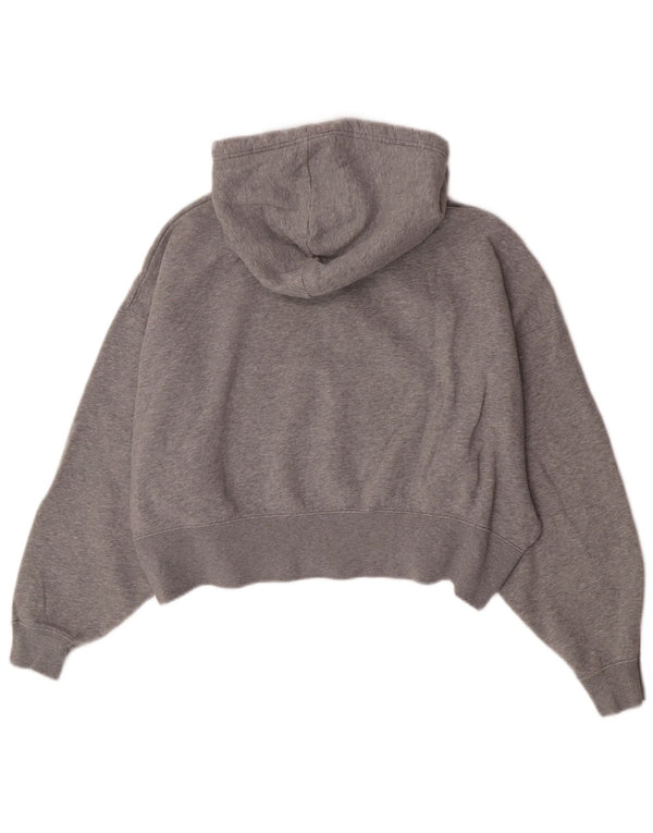 Nike - Sudadera con capucha para mujer, ajuste relajado, con cremallera, talla 10, talla pequeña, color gris, algodón deportivo