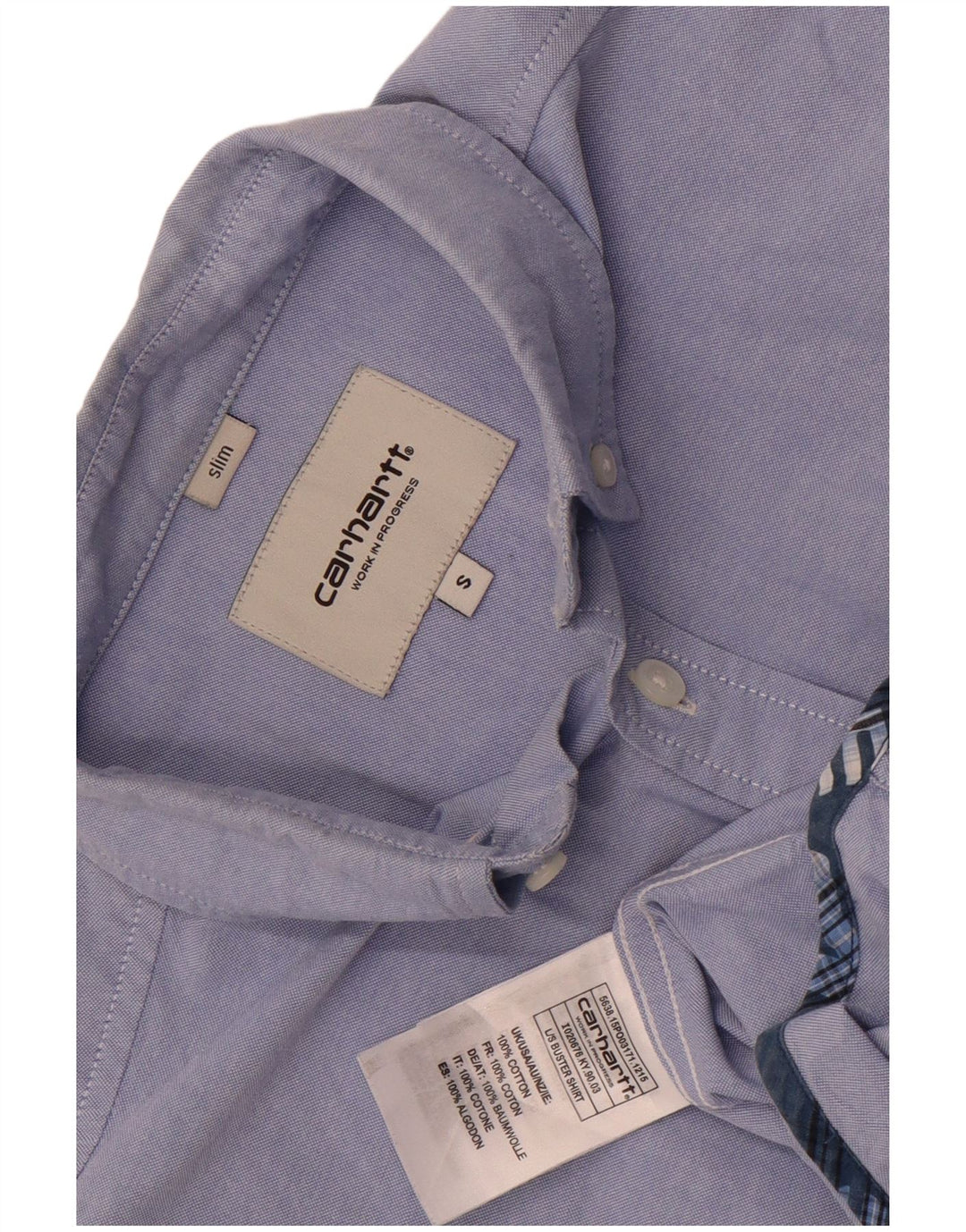 Carhartt Hombre Camisa ajustada de algodón color block en azul pequeño