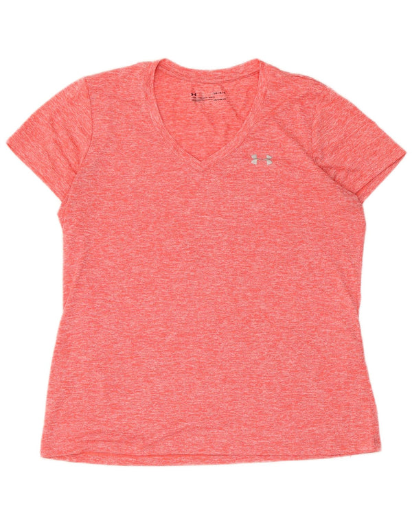 Under Armour Camiseta de manga corta para mujer UK 46 Large Orange Sports