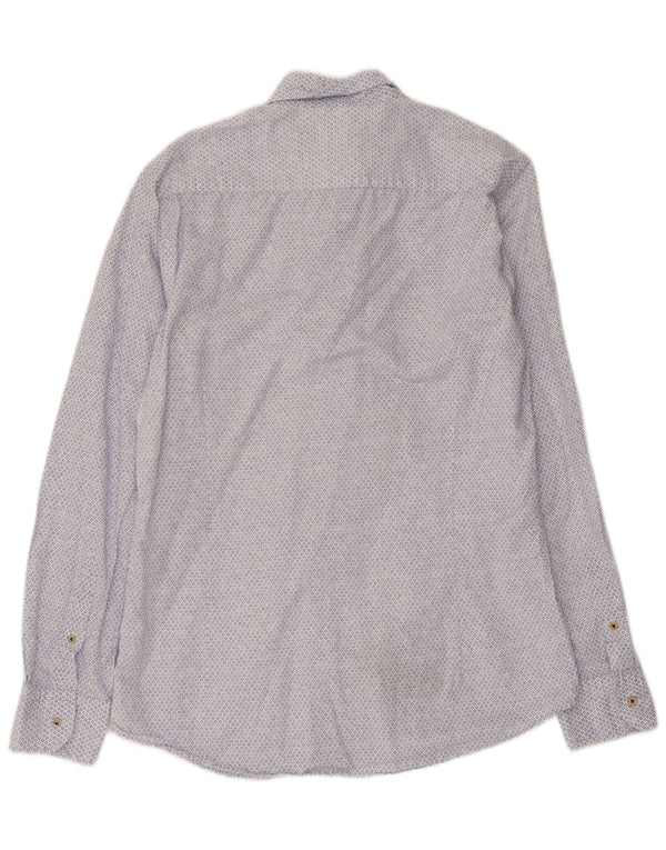 Camisa Massimo Dutti Hombre Small Azul Floral Algodón