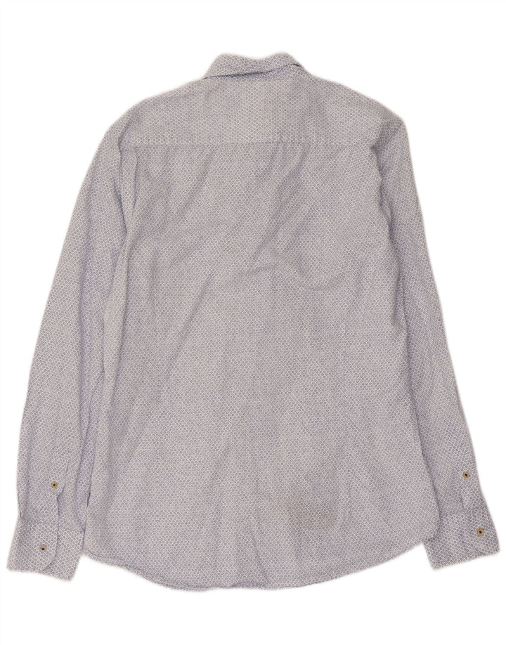 Camisa Massimo Dutti Hombre Small Azul Floral Algodón