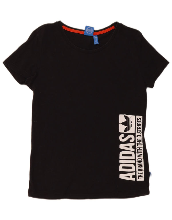 Adidas Camiseta gráfica para mujer Top UK 10 Small Black Cotton