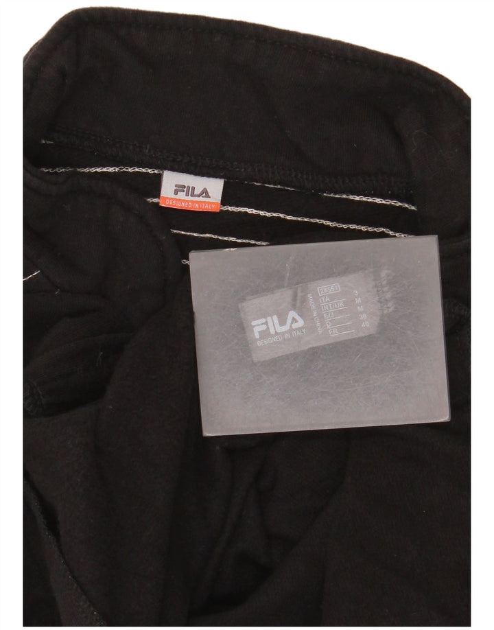 Fila Chaqueta de chándal para mujer UK 12 Mediana de algodón a rayas negras