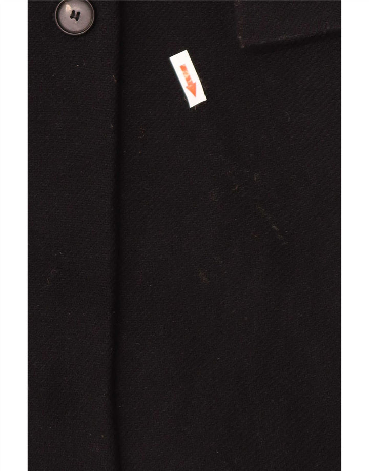 Zara Mujer Abrigo Cruzado UK 44 Lana Negra Mediana