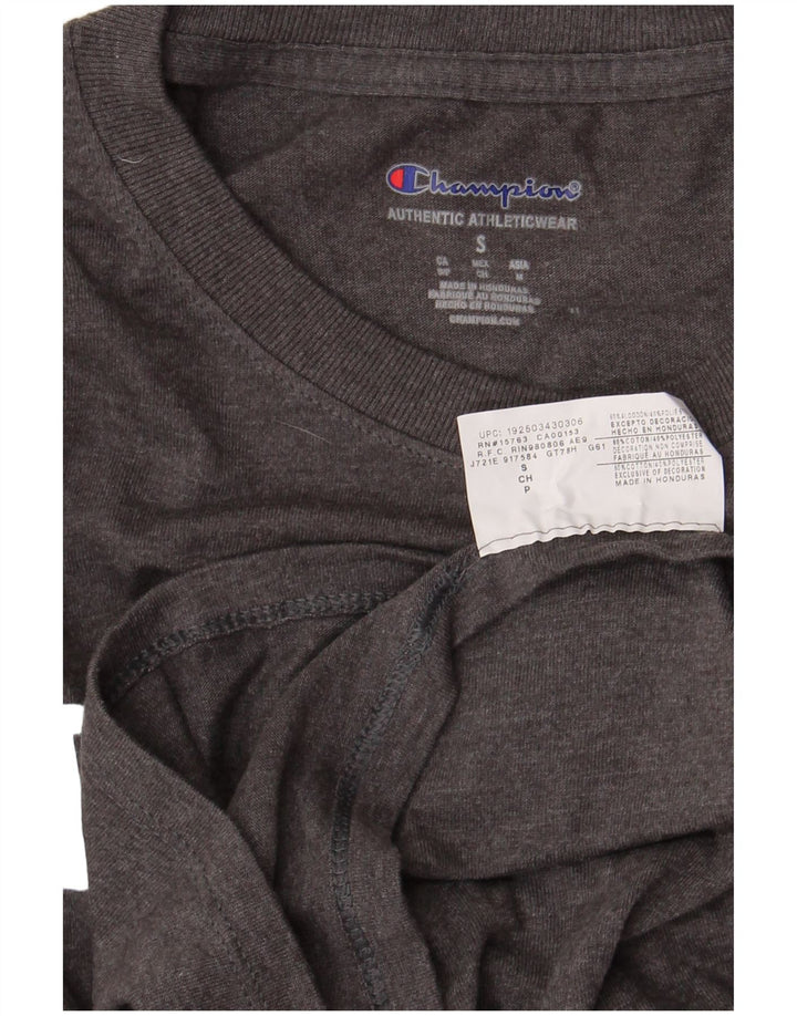Champion Top gráfico para hombre de manga larga de algodón gris pequeño
