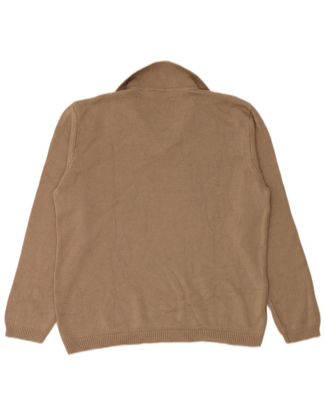 Zara - Jersey con cuello tipo polo para mujer, talla 40, color beige medio