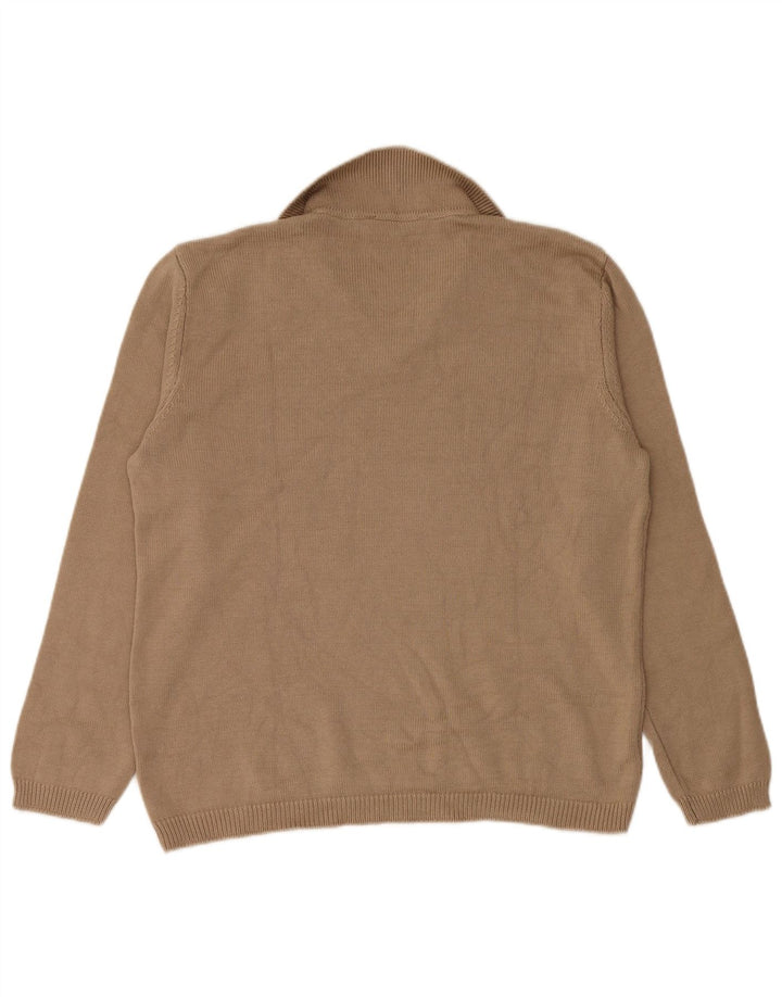 Zara - Jersey con cuello tipo polo para mujer, talla 40, color beige medio