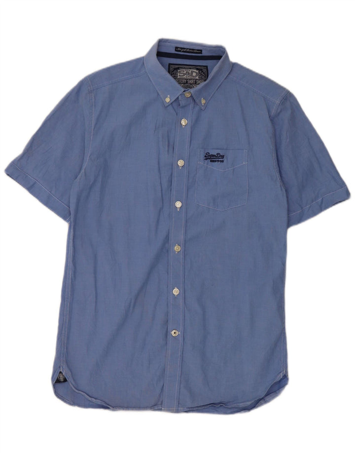 Superdry Camisa De Manga Corta De Algodón Azul Medio