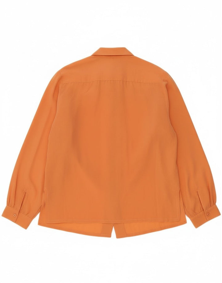 Vintage mujer camisa blusa Reino Unido 12 naranja medio