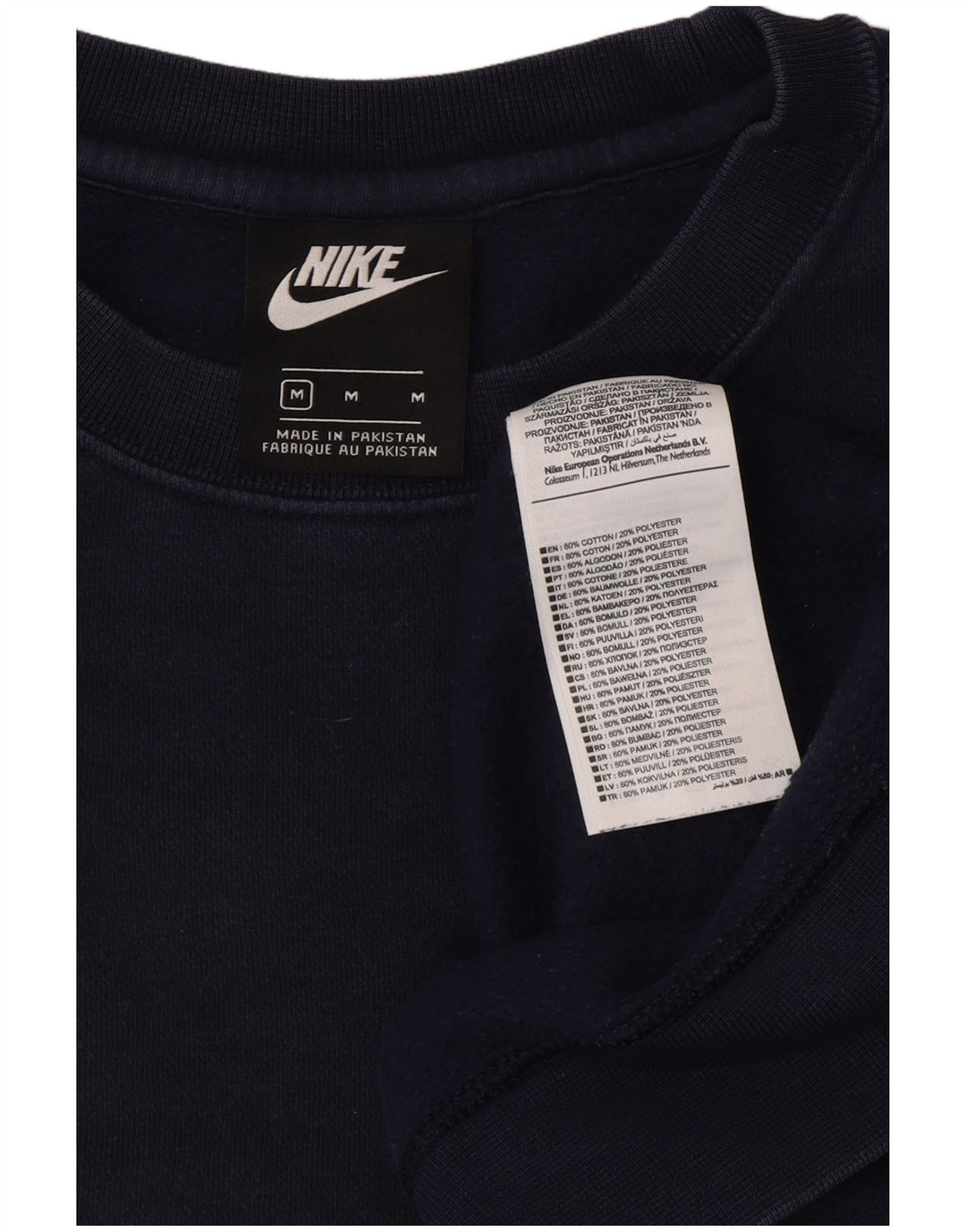 NIKE Hombre Sudadera Jumper Medium Azul Marino Algodón