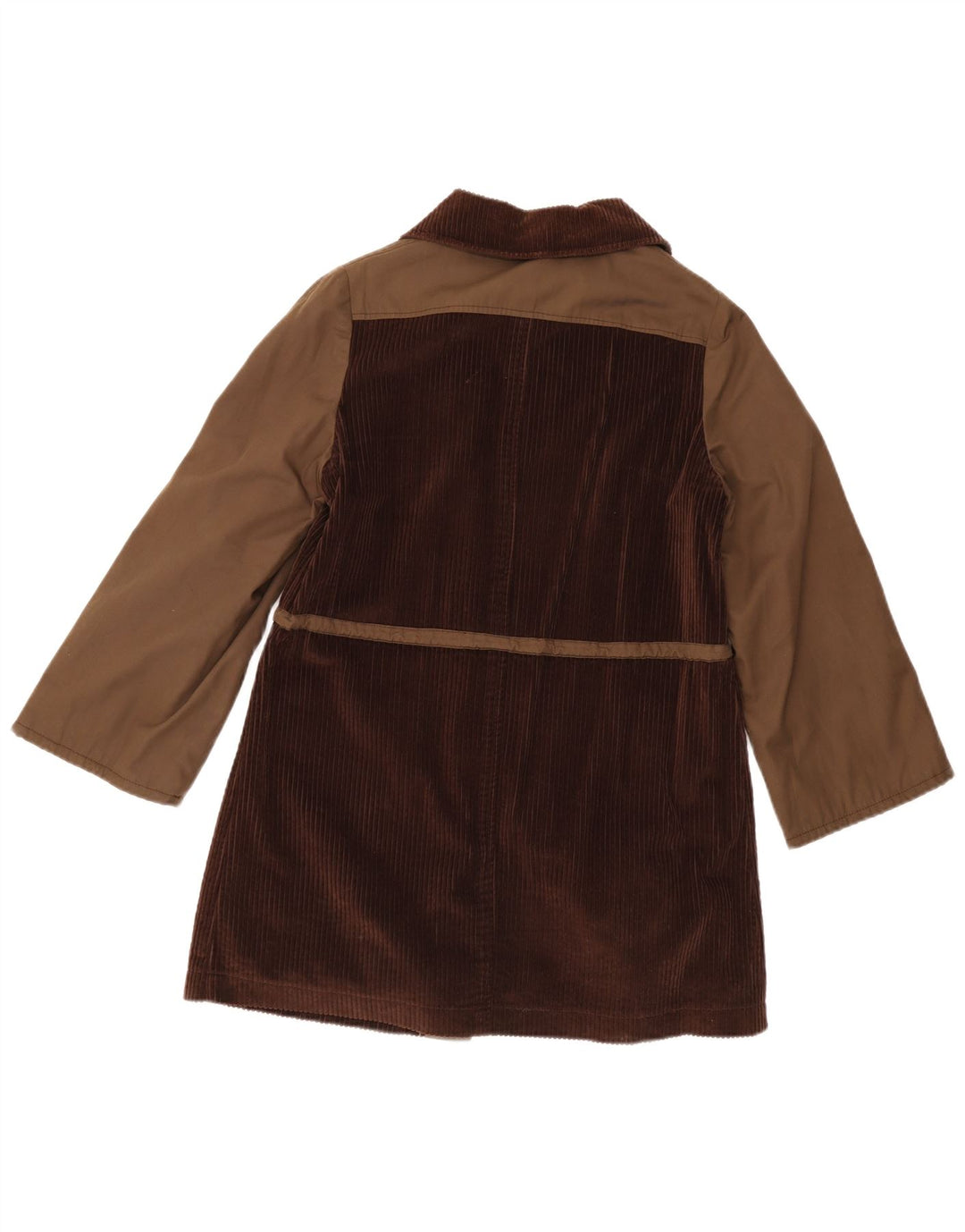 Vintage mujer abrigo Reino Unido 14 marrón medio colorblock