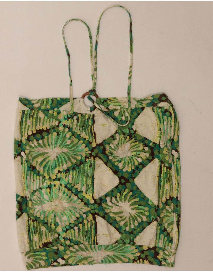 Top corto con cuello halter para mujer Gap UK 42 Algodón Argyle/Diamond verde medio