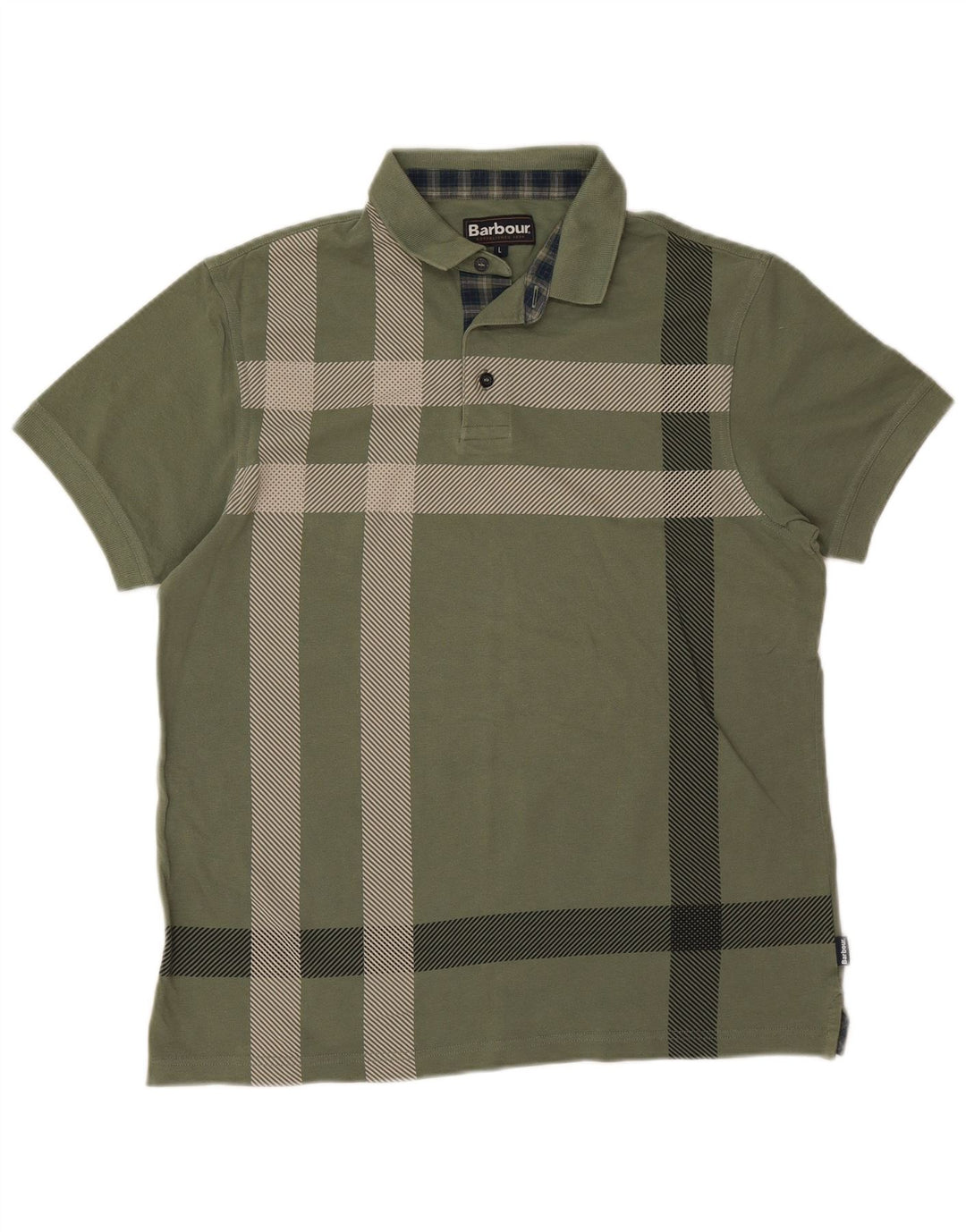 Polo Barbour Hombre A Cuadros Verdes Grandes