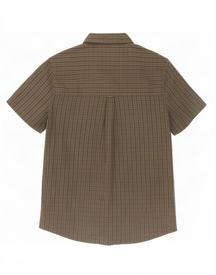 Camisa de manga corta para hombre de Mountain Warehouse Algodón a cuadros gris grande