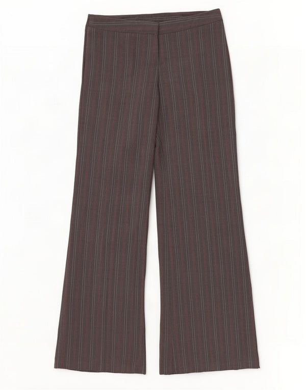 Pantalón De Traje Stretch Mujer Benetton IT 44 Medium W32 L35 Gris Rayas Pintadas