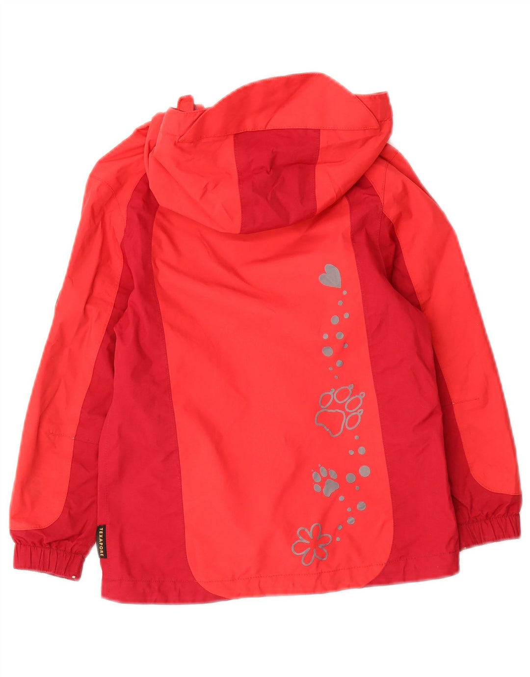 Jack Wolfskin Chubasquero con capucha para niños 4-5 años Rojo Colorblock Poliamida