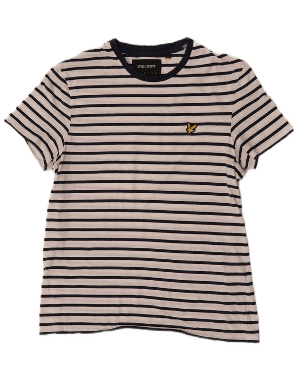 Camiseta Lyle & Scott para hombre Top mediano de algodón a rayas blancas