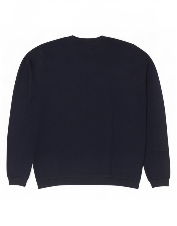 Zara Mens Crew Neck Jumper Sweater Grande Azul Marino