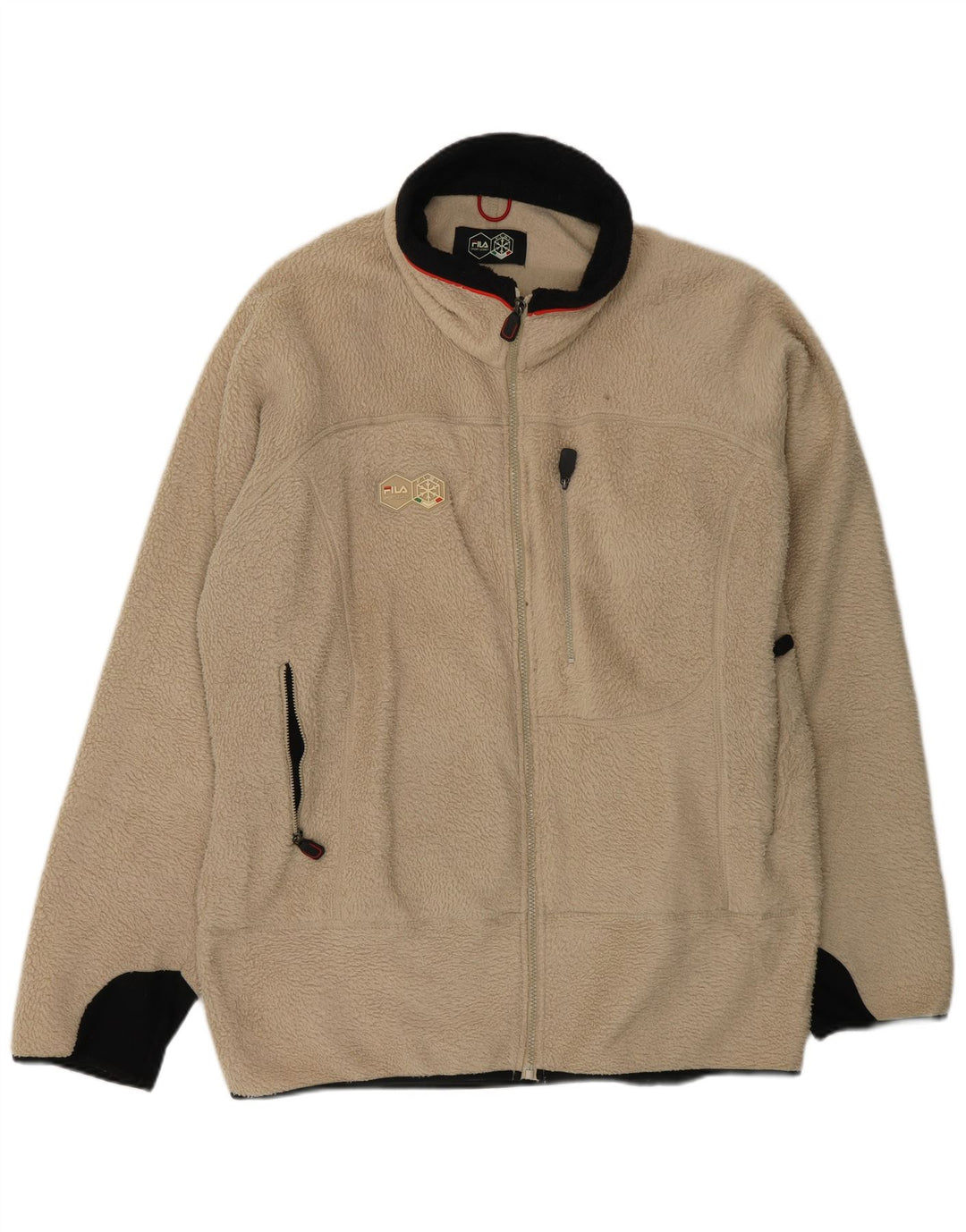 FILA Chaqueta polar para hombre UK 44 2XL Poliéster color beige
