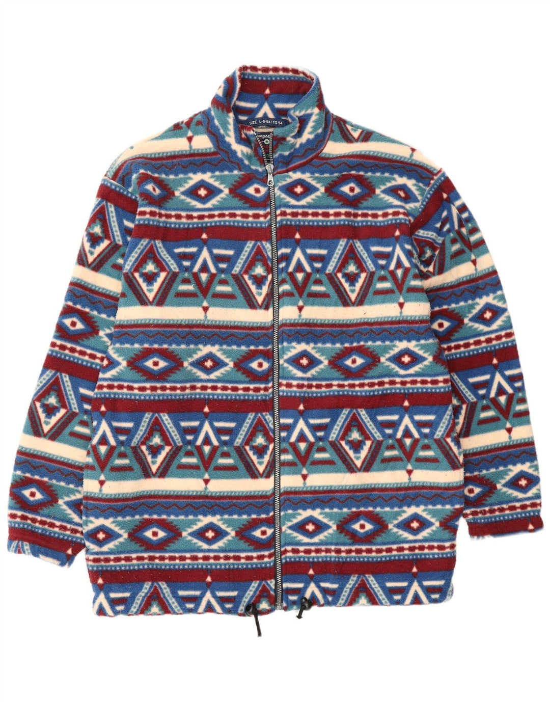 CAMPAGNOLO Chaqueta polar para hombre UK 40 Poliéster geométrico azul grande