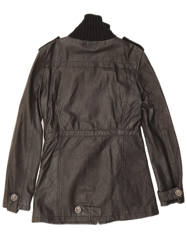 Variedad Chaqueta de cuero militar para mujer UK 44 Cuero negro mediano