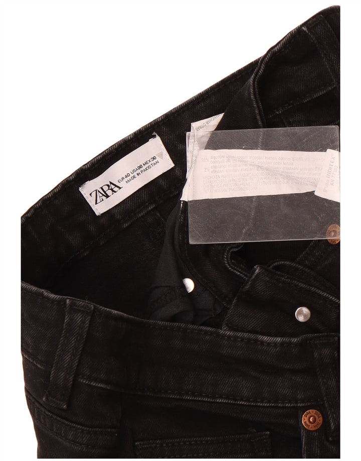 Zara Jeans Rectos Mujer EU 40 Medium W30 L26 Algodón Negro