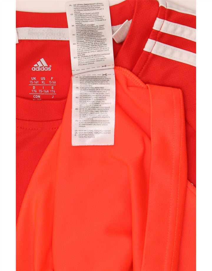ADIDAS Camiseta Climalite para niño 15-16 años Naranja Colorblock Poliéster