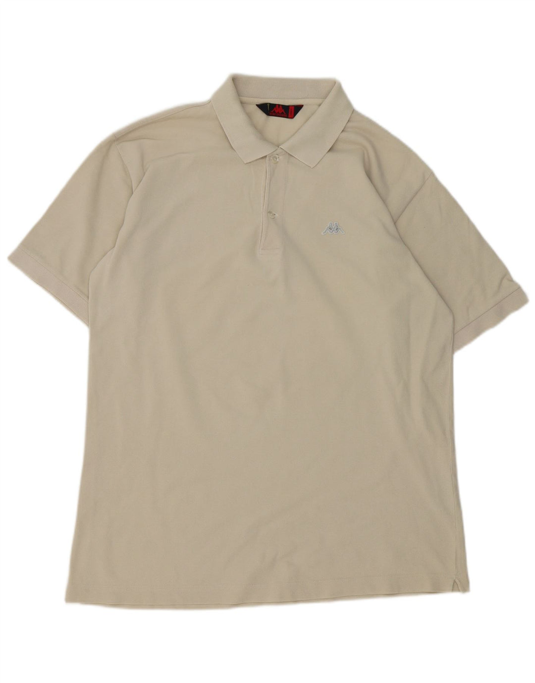 Kappa Polo Hombre Grande Blanco Roto De Algodón
