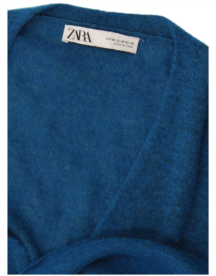 Zara Mujer Suéter Cárdigan Extragrande UK 44 Azul Medio