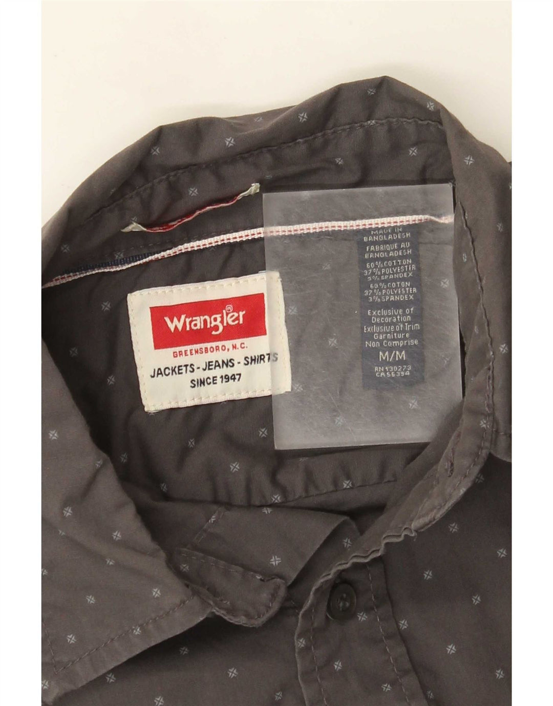 Camisa Wrangler Hombre De Algodón Con Manchas Gris Medio