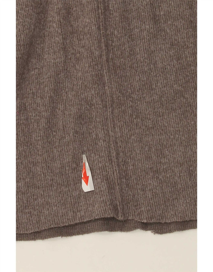 Zara Mujer Pantalones Anchos De Cintura Alta UK 44 Poliéster Gris Medio