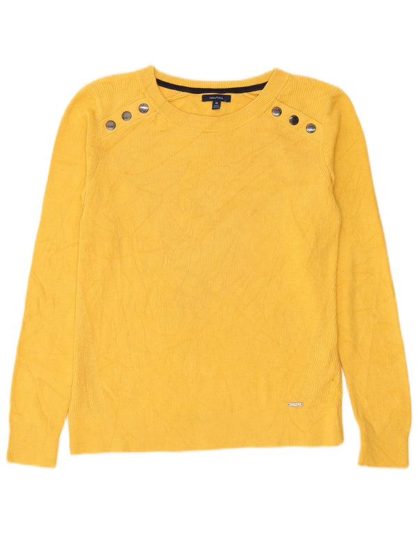 Nautica Suéter de gran tamaño con cuello barco para mujer UK 6 XS Algodón amarillo